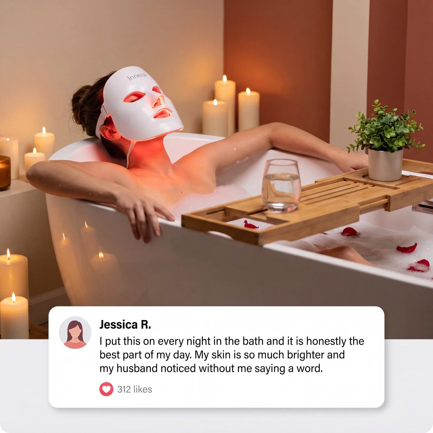 Innera™ SkinRevive Pro — Red Light LED Face & Neck Therapy Mask
